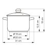 41068 2 hrnec cerammax pro standard s poklici prumer 22cm objem 4 5l keramicky povrch cerny granit
