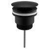 Umyvadlová výpust 5/4“, neuzavíratelná, velká zátka, 5-65mm, černá mat