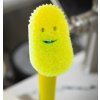 Scrub Daddy houbička na mytí nádobí Dish Daddy, s rukojetí a dávkovačem saponátu žlutá
