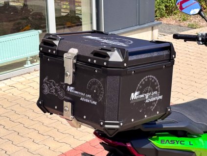 Motorcycle trunk, 57L, aluminum, black, 46x40x39 cm 139 90