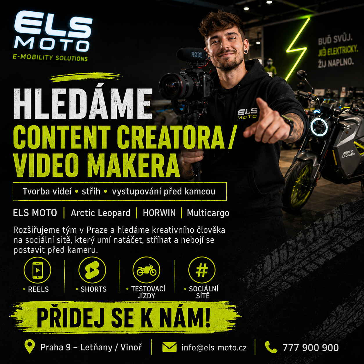 Nabídka práce - hledáme Content Creatora / Video Makera!