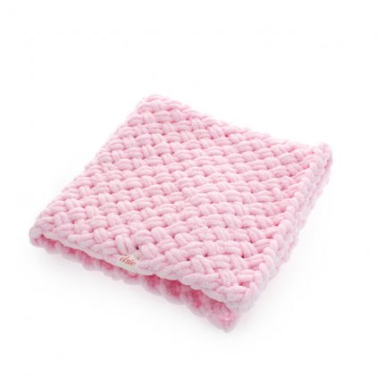 Puffy deka - teplá pletená baby ružová