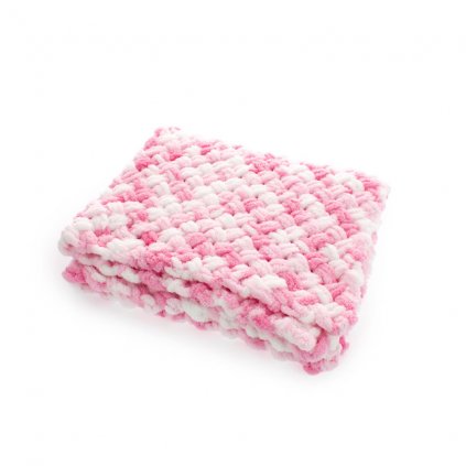 Puffy color deka - teplá pletená ružová