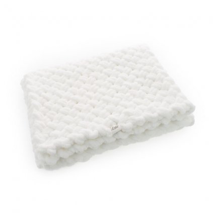 Puffy deka - teplá pletená biela