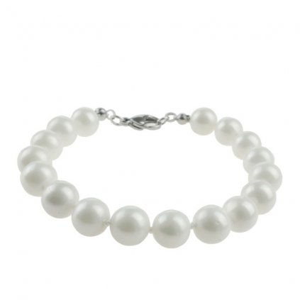 Náramok - shell perlový biely