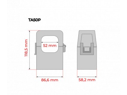 SACI TA50P - kompaktný prúdový trasformátor s deleným jadrom (Ø52mm);