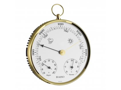 TFA 20.3006.32 - teplomer, vlhkomer a barometer (mosadz) Ø 136 mm