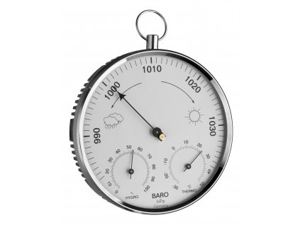 TFA 20.3006.42 - teplomer, vlhkomer a barometer (chróm) Ø 136 mm
