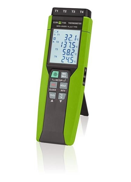 Elma 718A - 4 kanálový termočlánkový záznamník teploty -200 až 1370 °C , K, J, E, T
