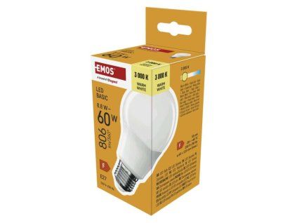 LED žiarovka Basic A60 / E27 / 8,8 W (60 W) / 806 lm / Teplá biela
