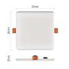 LED panel VIXXO 155×155, štvorcový vstavaný biely,13,5W neut.b.,IP65