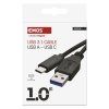 Nabíjací a dátový kábel USB-A 3.0 / USB-C 3.1, Quick Charge, 1 m, čierny