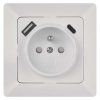 Zásuvka s USB A+USB C, biela