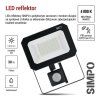 LED REFLEKTOR SIMPO 30W 3000LM IP44 NW PIR