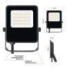 LED reflektor VISIO čierny, 20W neutrálna biela