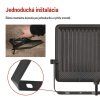 LED reflektor VISIO čierny, 50 W neutrálna biela