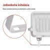 LED reflektor GLARO 20W, biely, IP65, 2000 lm, neutrálna biela