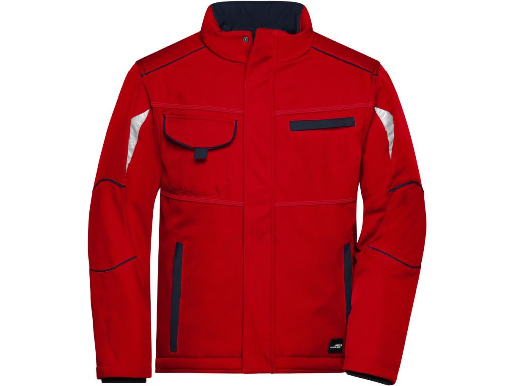 James & Nicholson | JN 853 Pracovná zimná softshellová bunda - Color_02.0853 (Farba red/navy, Veľkosť XS)