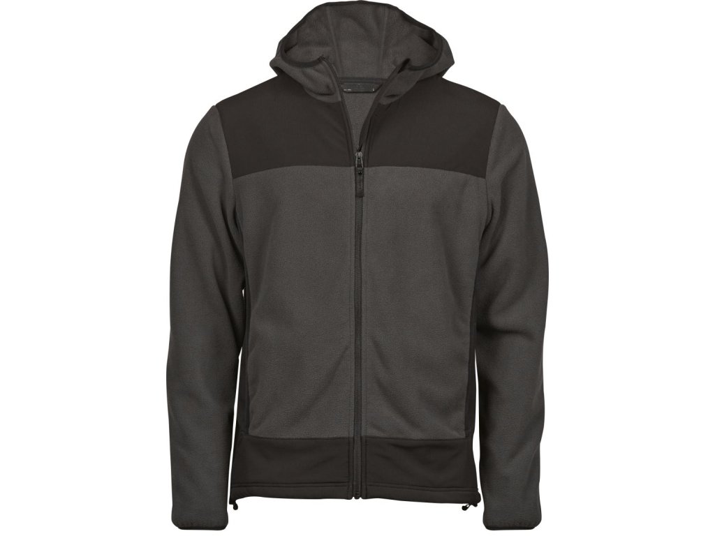 Tee Jays | 9124 Fleecová bunda s kapucňou "Mountain"_18.9124 (Farba asphalt/black, Veľkosť XS)