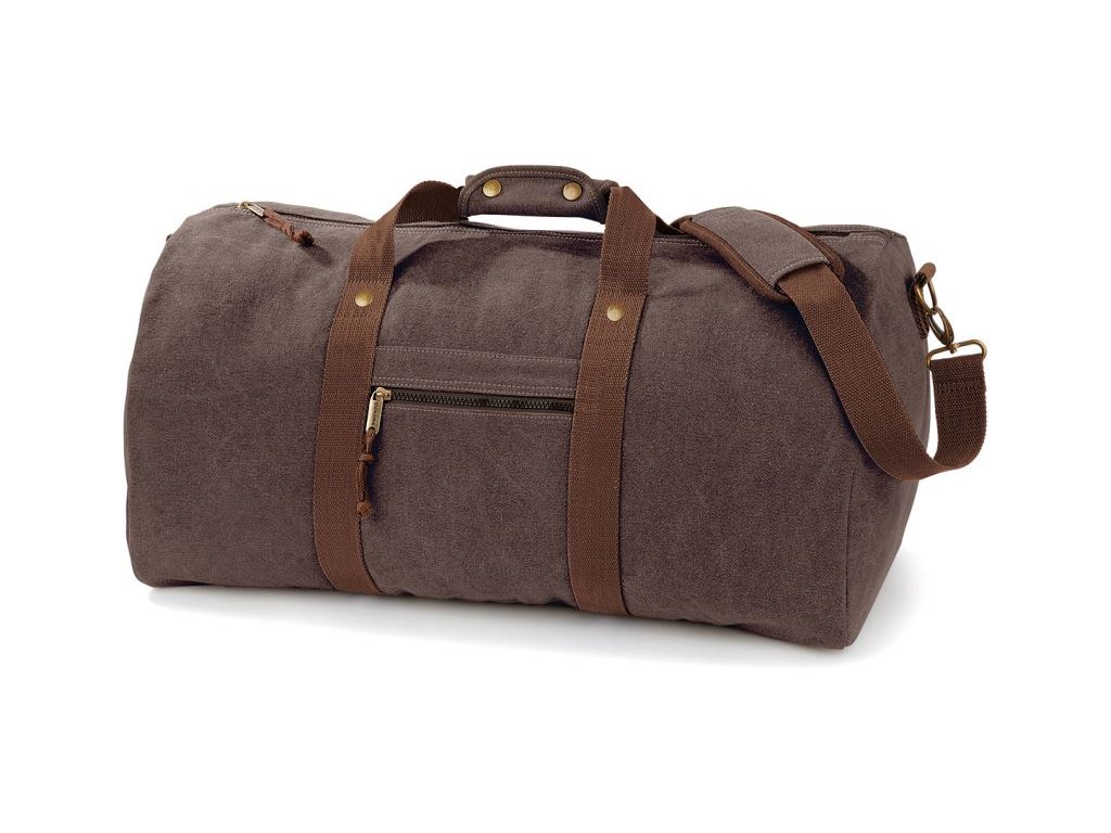 Quadra | QD613 Vintage plátená cestovná taška_51.D613 (Farba vintage brown, Veľkosť onesize)