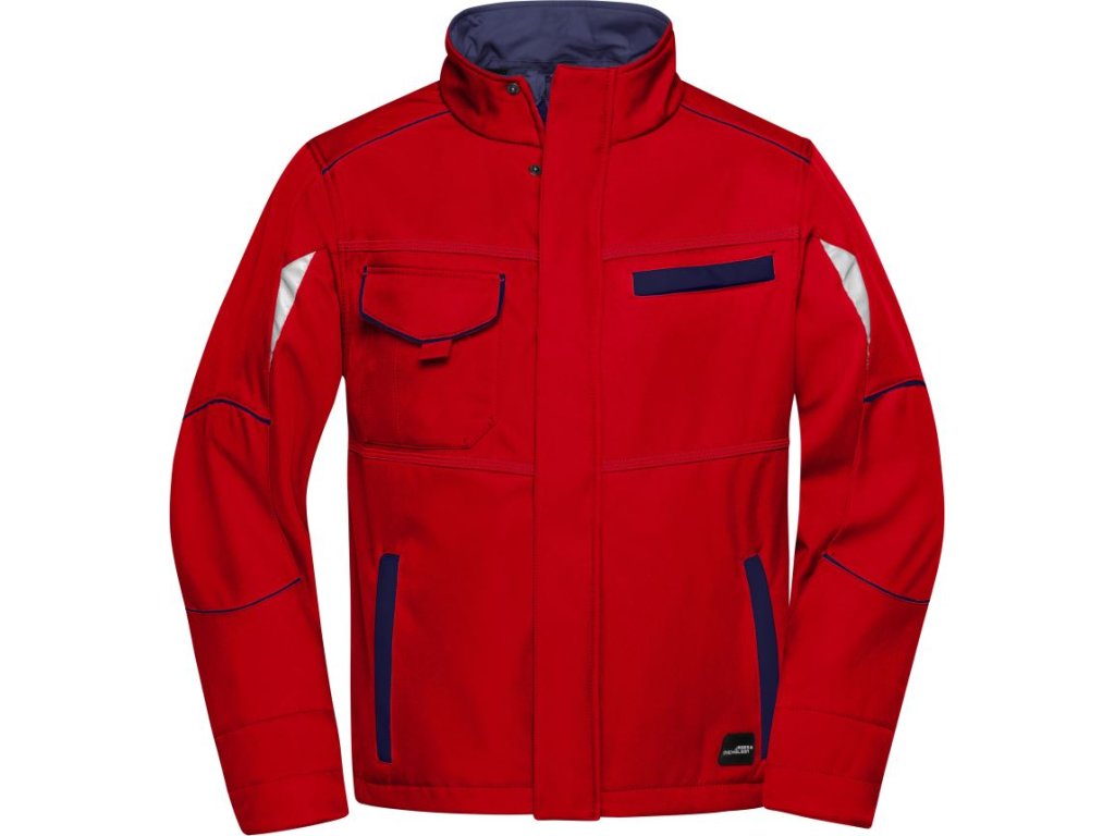 James & Nicholson | JN 851 Pracovná letná softshellová bunda - Color_02.0851 (Farba red/navy, Veľkosť XS)