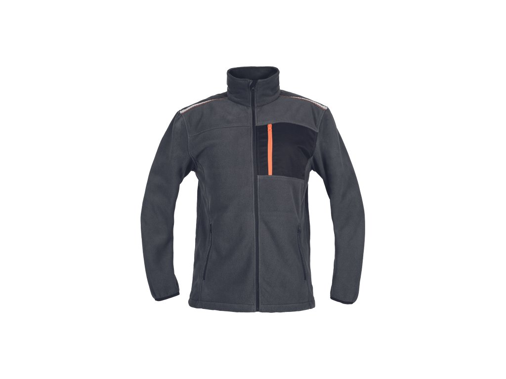 EMERTON STR fleece bunda (Veľkosť 4XL, Farba sivá/oranžová)