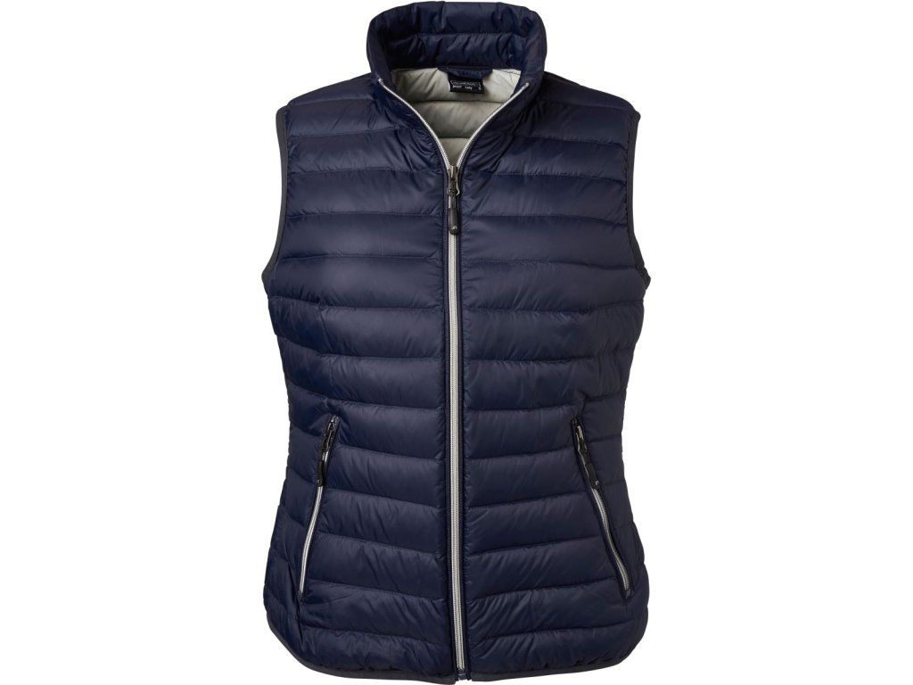 James & Nicholson | JN 1137 Dámska páperová vesta_02.1137 (Farba navy/silver, Veľkosť S)