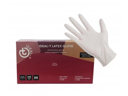 Pudrované latexové rukavice - IDEAL-T POWDERED- výpredaj