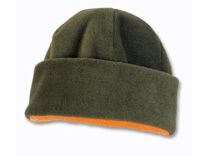 Obojstranná flísová čiapka zeleno/oranžová