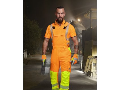 Nohavice s náprsenkou ARDON®SIGNAL predĺžené oranžové (Veľkosť S)