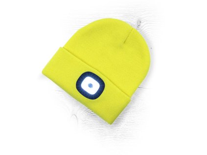 Zimná čiapka s LED svietlom, žltá hi-vis