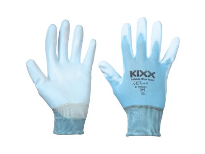 BALANCE BLUE rukavice nylon PU dlaň (Veľkosť 9, Farba nebeská modrá)