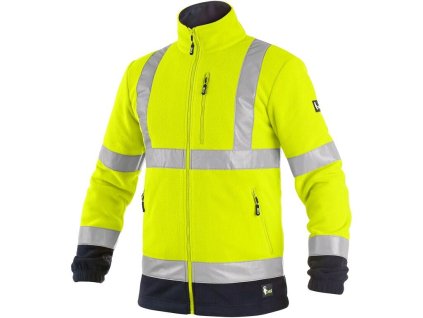 Bunda CXS PRESTON, výstražná, fleece (Farba žlto-modrá, Veľkosť M)