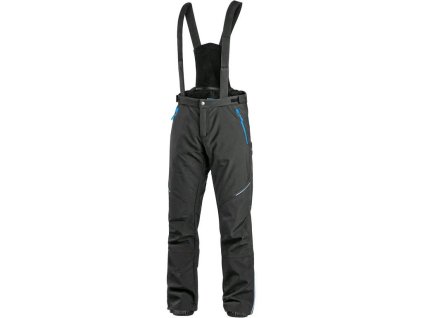 Nohavice s náprsenkou CXS TRENTON, zimné softshell, pánske, viac farieb (Farba čierno-modrá, Veľkosť 46)