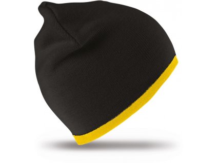 Result Winter Essentials | RC046X Obojstranná pletená čiapka_28.046X (Farba black/yellow, Veľkosť onesize)