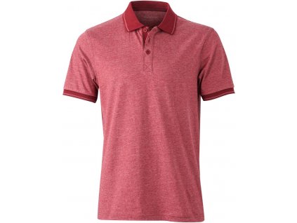 James & Nicholson | JN 706 Pánske džersejové melírované polo_02.0706 (Farba wine melange/wine, Veľkosť S)