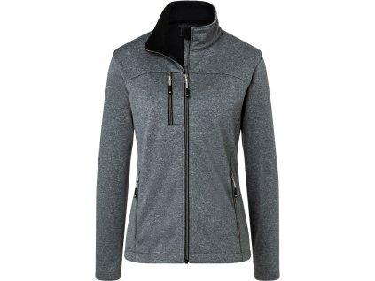 James & Nicholson | JN 1147 Dámska 2-vrstvová melanžová softshellová bunda_02.1147 (Farba dark melange/black, Veľkosť XS)