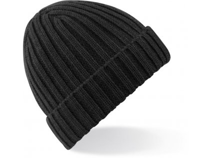 Beechfield | B465 Pletená čiapka s manžetou "Chunky"_53.0465 (Farba black, Veľkosť onesize)