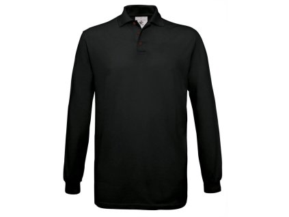 B&C | Safran LSL Piqué polo s dlhým rukávom_01.0414 (Farba black, Veľkosť S)