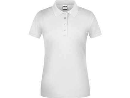 James & Nicholson | JN 873 Dámske pracovné polo z bio bavlny_02.0873 (Farba white, Veľkosť XS)