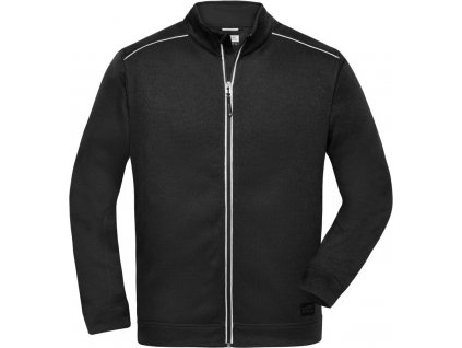 James & Nicholson | JN 898 Pánska pracovná pletená fleecová bunda - Solid_02.0898 (Farba black/black, Veľkosť XS)