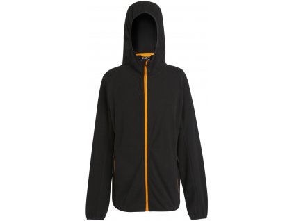 Regatta | TRF690 Fleecová bunda structure s kapucňou "Navigate"_36.F690 (Farba black/orange pop, Veľkosť S)