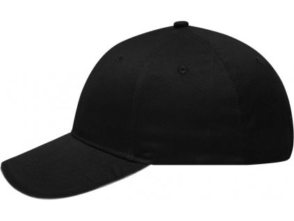 Myrtle Beach | MB 6212 6 panelová sandwich šiltovka_03.6212 (Farba black/light grey, Veľkosť onesize)