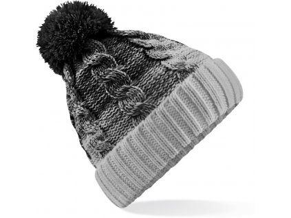 Beechfield | B459 Pletená čiapka "Ombré"_53.0459 (Farba black/light grey, Veľkosť onesize)