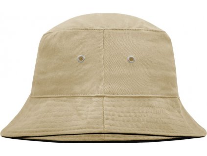 Myrtle Beach | MB 12 Rybársky klobúk s lemom_03.0012 (Farba khaki/black, Veľkosť S/M)