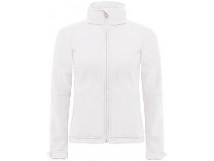B&C | Hooded Softshell /women Dámska 3-vrstvová softshellová bunda s kapucňou_01.0937 (Farba white, Veľkosť XS)