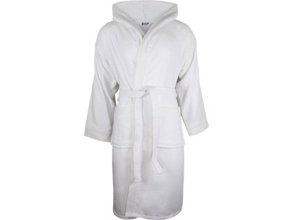 The One | Velour Bathrobe Župan s kapucňou_48.1043 (Farba white, Veľkosť S/M)