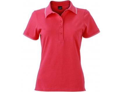 James & Nicholson | JN 985 Dámske piqué polo_02.0985 (Farba pink/white, Veľkosť S)