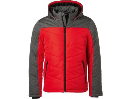 James & Nicholson | JN 1134 Pánska zimná bunda_02.1134 (Farba red/anthracite melange, Veľkosť S)