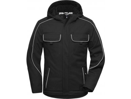 James & Nicholson | JN 886 Pracovná softshellová polstrovaná bunda - Solid_02.0886 (Farba black, Veľkosť XS)